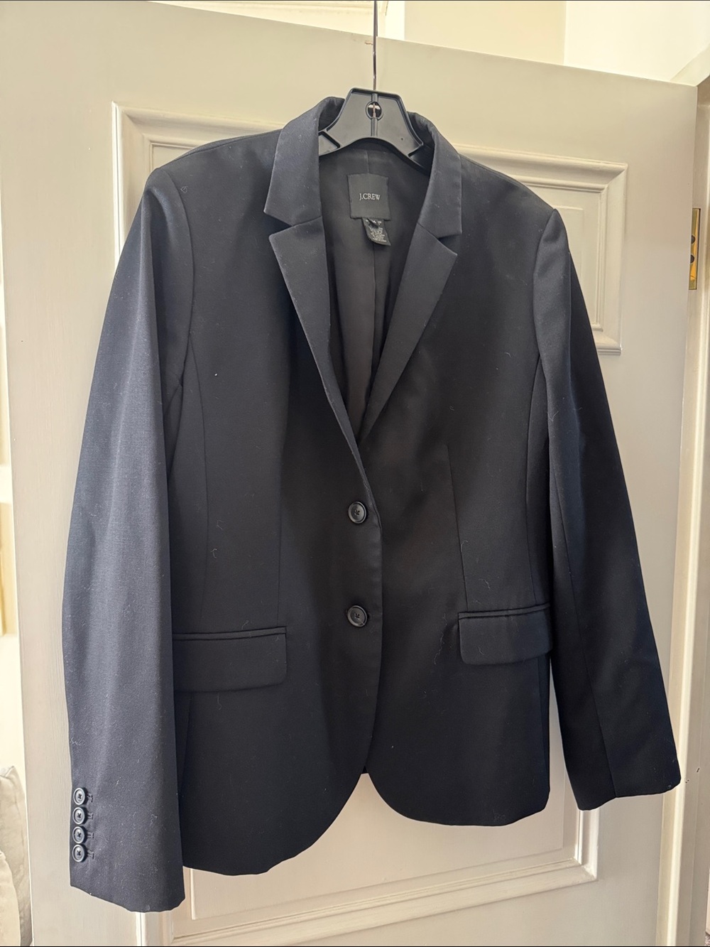 J. Crew Black Women's Two-Button Suiting Tailored Blazer size 14